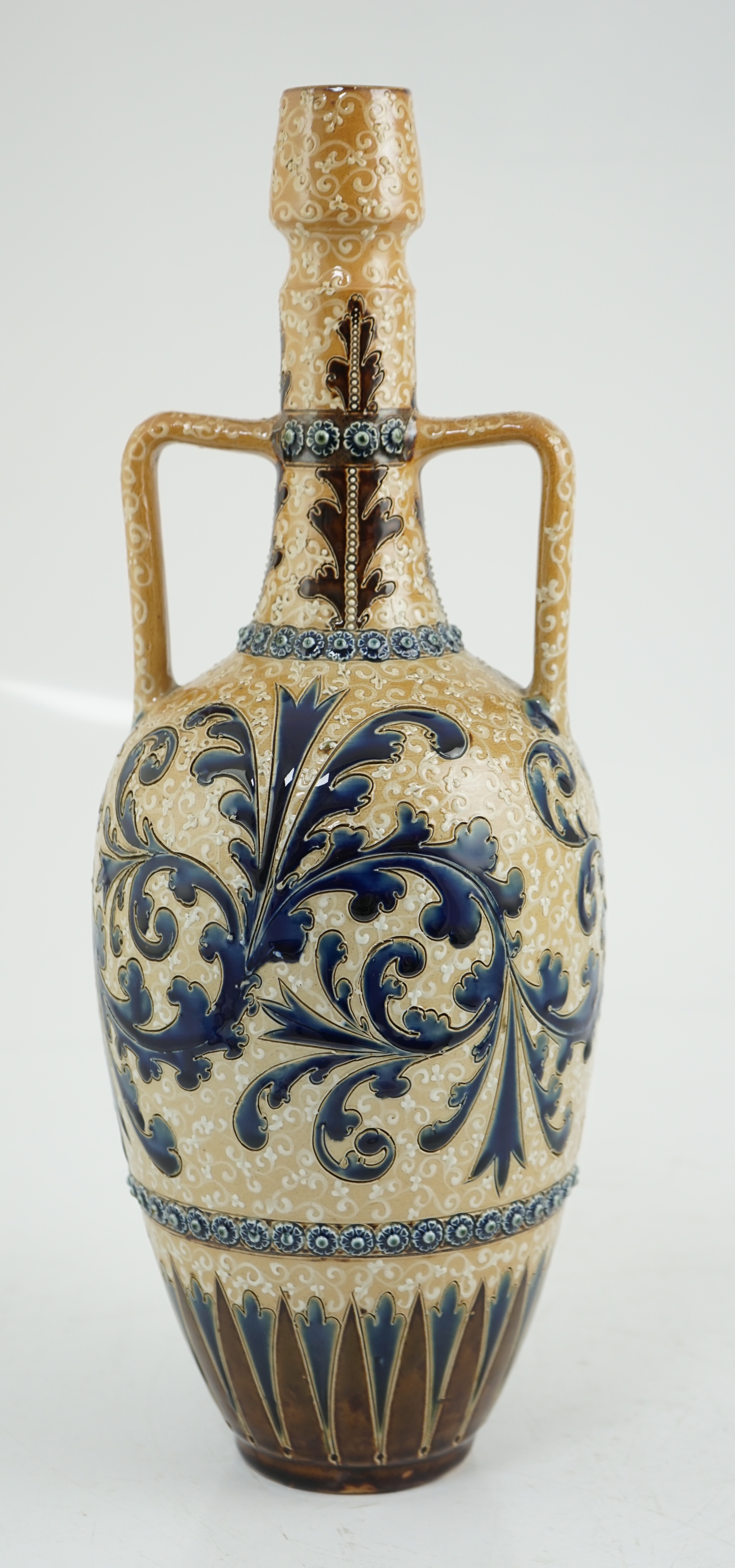 George Tinworth for Doulton Lambeth, a large stoneware vase